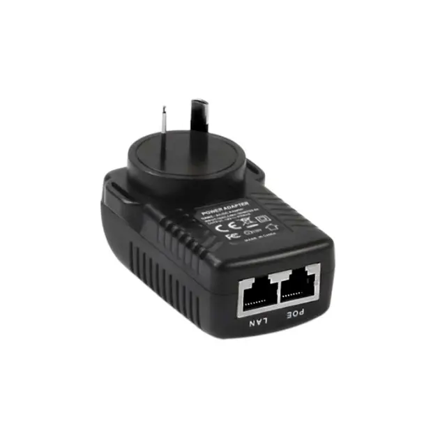 Adapter ścienny POE 24 V 1 A. Dwuportowy wtryskiwacz POE