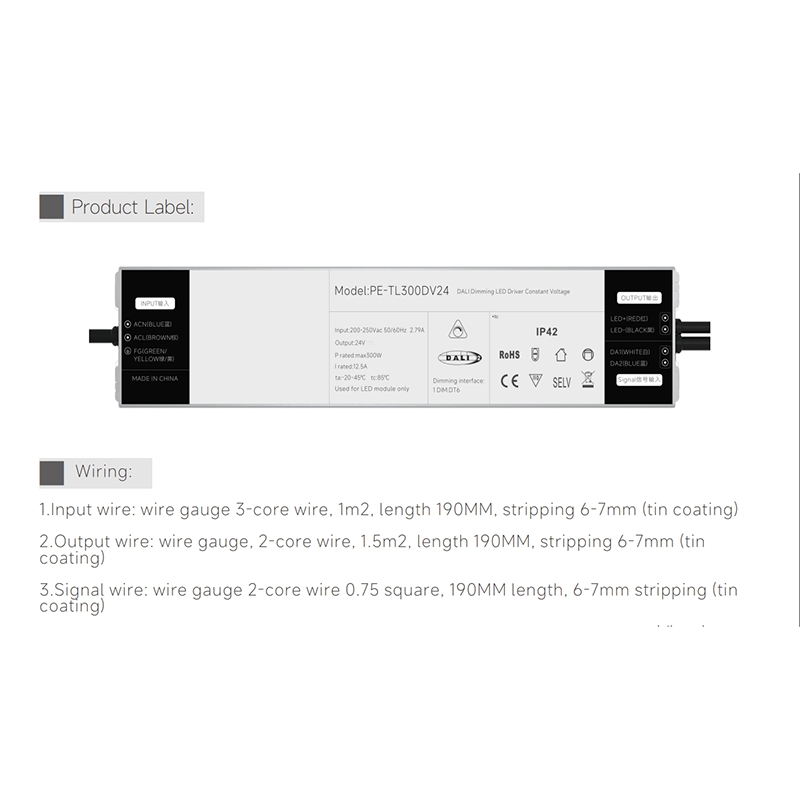 Sterownik LED DALI o mocy 250 W, ze stałym prądem i możliwością ściemniania