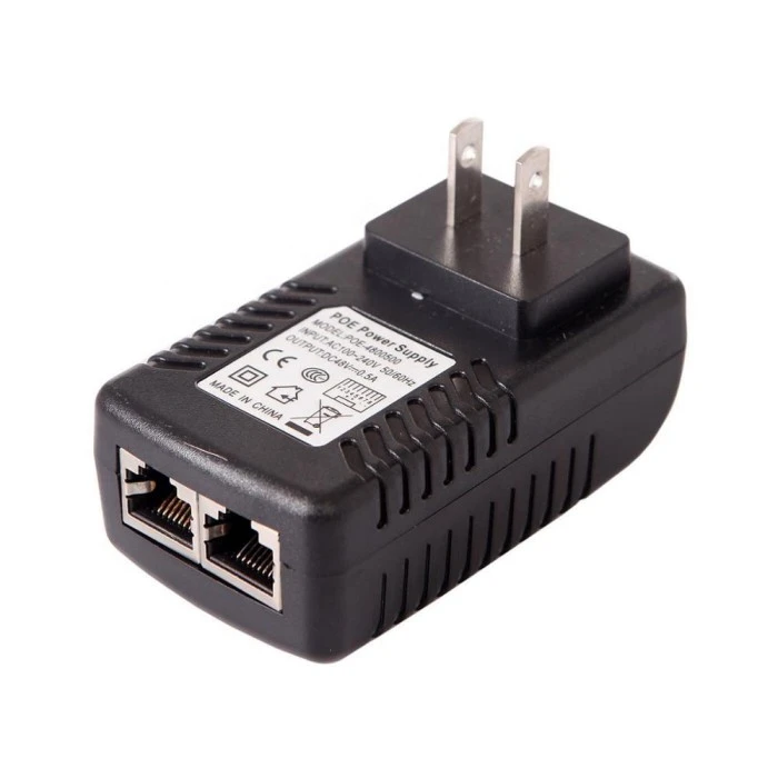 Adapter Ethernet z wtykiem ściennym 48 V 0,5 A POE