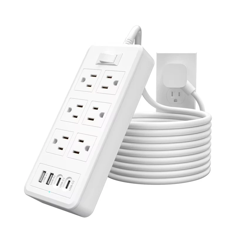 6 gniazdek 4 porty USB Listwa zasilająca amerykańska