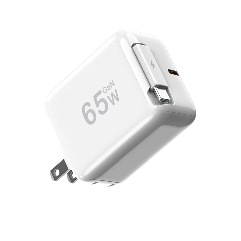 Ładowarka PD o mocy 65 W z wyciąganym kablem USB C