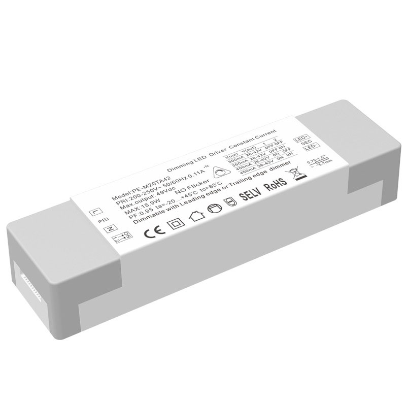 Sterownik LED o mocy 20 W, z możliwością ściemniania na triaku, ze stałym prądem