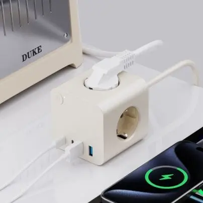 Listwa zasilająca UE z gniazdami PD USB 3 AC o mocy 25 W