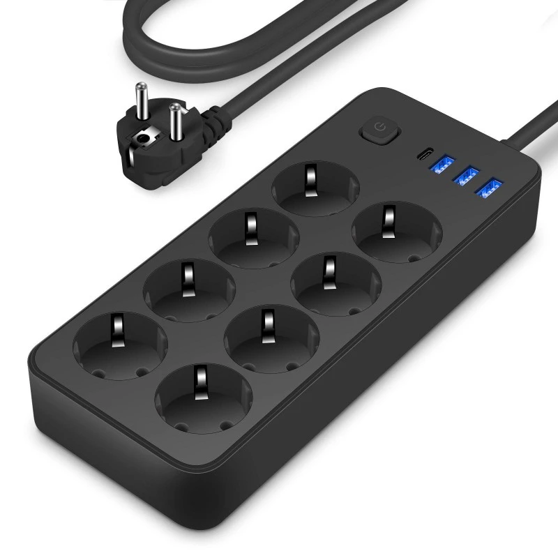Standardowa listwa zasilająca UE 8 AC z 4 portami USB