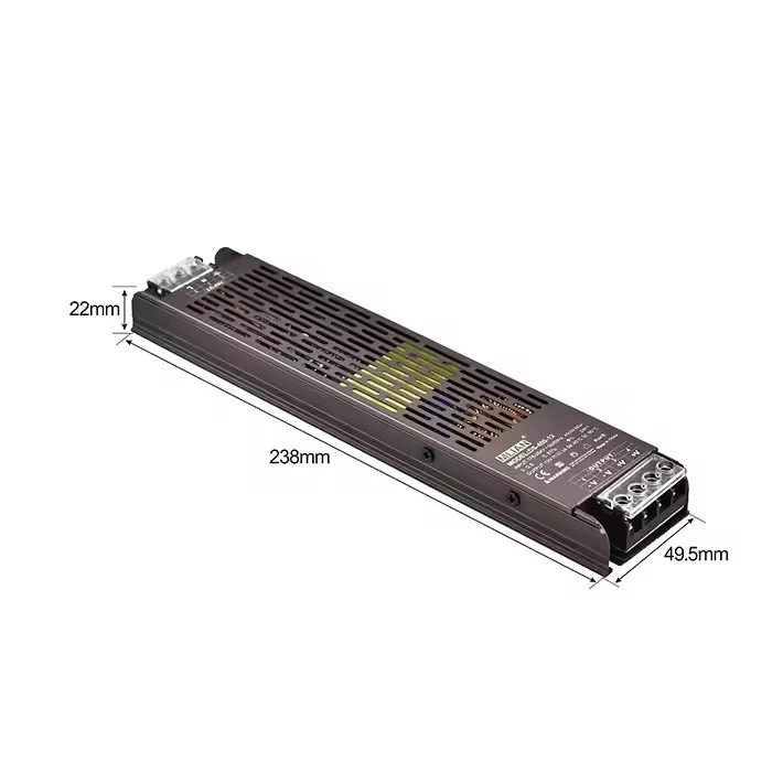 Ultracienki lub smukły zasilacz impulsowy o mocy 100 W, 12 V/24 V, z pojedynczym wyjściem